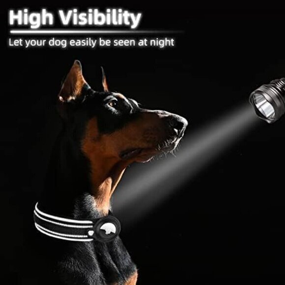 Reflective Heavy Duty Padded Apple Air Tag Dog Collar / SMALL / BRAND NEW - Picture 2 of 7